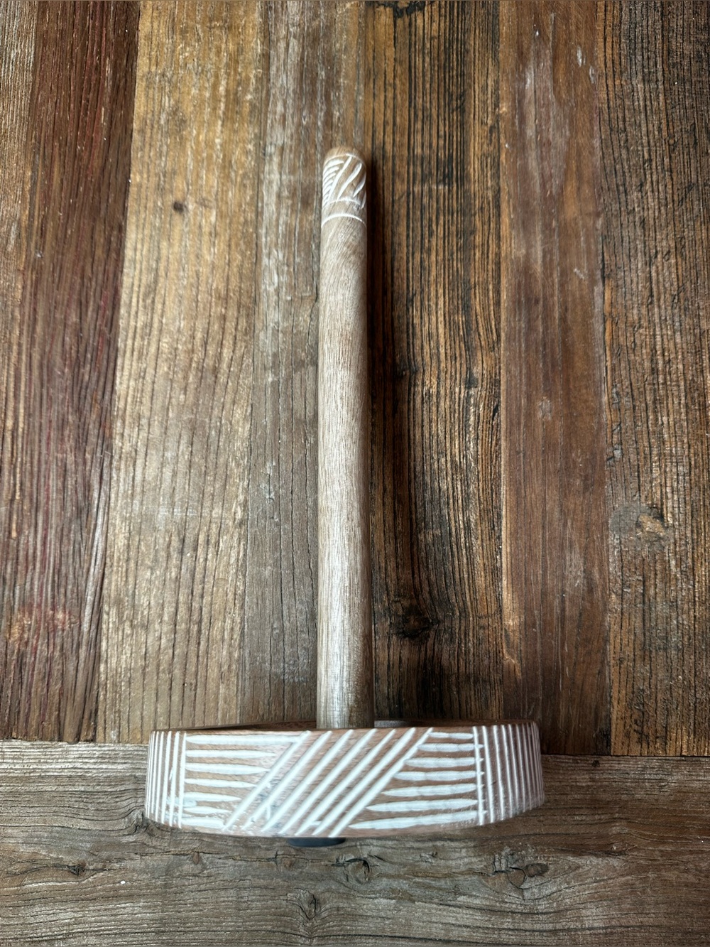 Whitewashed Wood paper towel holder